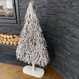 Large Whitewashed Christmas Twig Tree H120cm Available as an option with LED lights displayed on the tree 