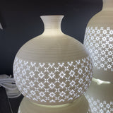 Light Glow Ceramic Lamp - Round Jar Vase