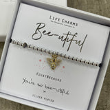 Life Charms Silver Bracelet with Gold Bee Charm - "Bee-utiful #justbecause you're so bee-utiful x"