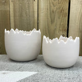 Matte White Egg Shell Pot - 2 sizes