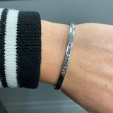 Sentiment Silver Plated Thin Quotable Bangle Embossed with the quote - 'Carpe Diem'  A beautiful gift idea for anyone