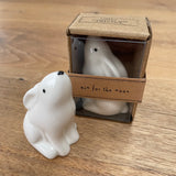 Cute Hare White Ceramic Charm Keepsake 6cm Quote on the Send with Love box - 'aim for the moon' Presented in a gift box