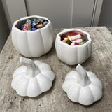 Matte White Pumpkin Jars