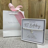 40th Birthday Bracelet in it's gift box with matching Life Charms GIft Bag (sold separately for £2)