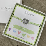 Life Charms Bracelet -Sweethearts Bracelet Collection; CARD MESSAGE - GO FOR IT INSCRIBED IN HEART - DREAM BIG