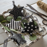 Retreat - Black & White Hanging Patterned Hearts