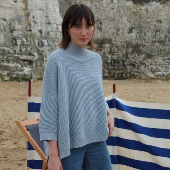 Chalk - Vicki Jumper stylish & relaxed shape  Colour - Ice Blue